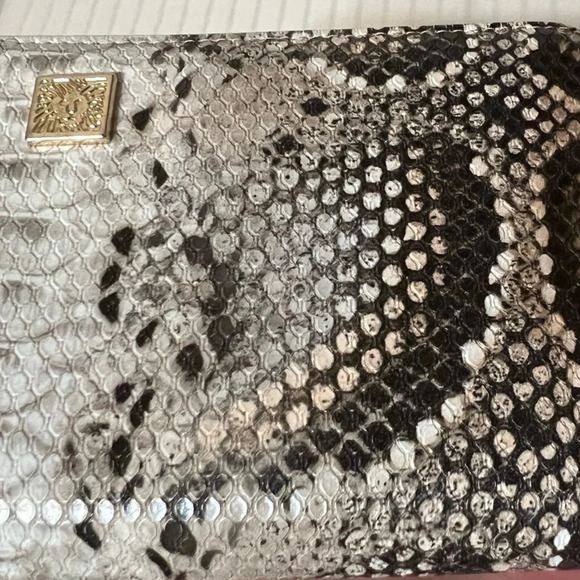 Ann Klein snakeskin wallet  brown/cream - Picture 4 of 16